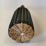Vintage black and white braided Scoubidou bottle
