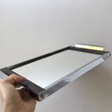 mirrored tray in chrome and wood 60s