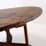 Foldable winemaker's table in solid oak - Ø 90cm
