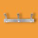 Vintage aluminum wall coat rack with three hooks - good condition