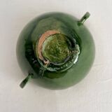 Bol à oreilles ancien en céramique vernissée verte type Tamegroute