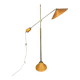 Lampadaire italien réglable en rotin cannelé, bambou et laiton, années 1970