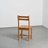 Set of 4 solid pine chairs, France circa 1970