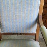 Pair of walnut armchairs in Empire style, Egyptian revival.