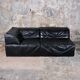 Canapé en cuir noir Player par Hans Hopfer pour Roche Bobois, 1972