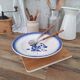 Plat creux bleu Badonviller art déco