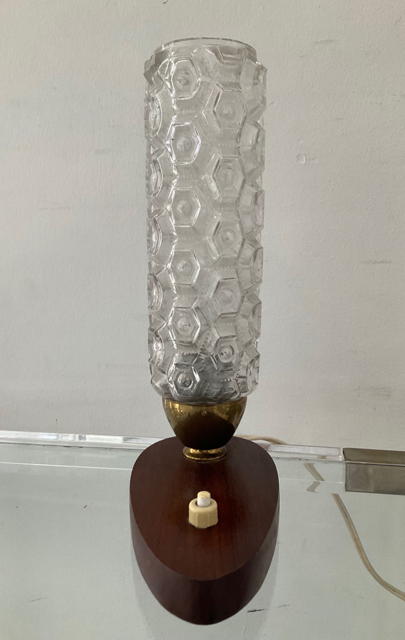 Teak and glass lamp from the 50s 60s