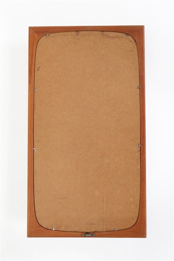 Fully restored mid-century teak mirror / Danish modern design / 1960s