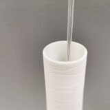 Hanging lamps in handmade/mouth-blown white Murano glass, Italy 1990s