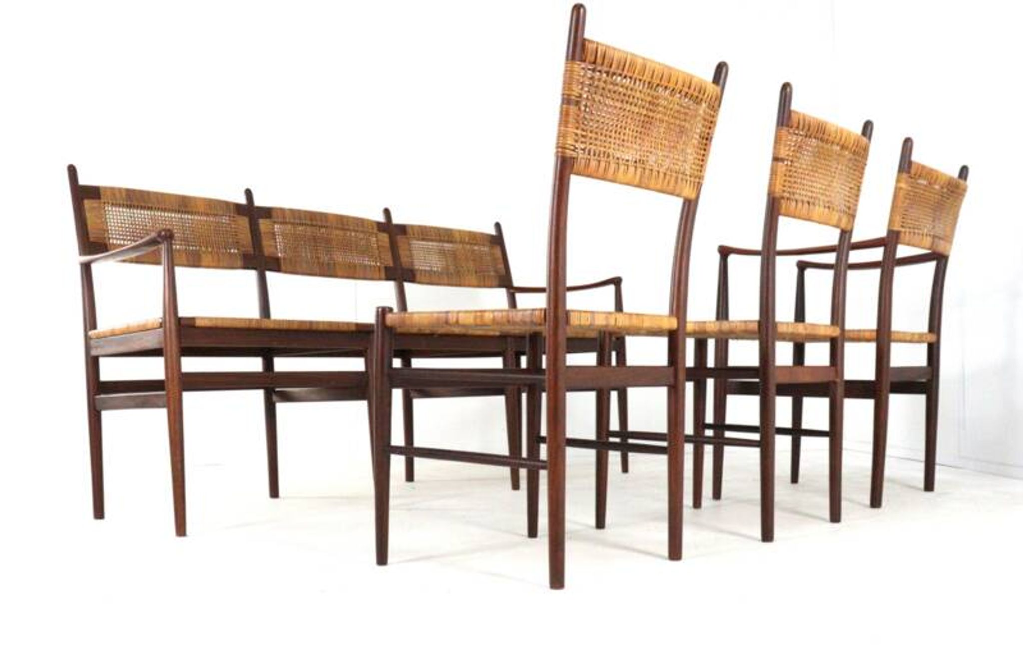Dining room set 'Bologna' - 3 seater sofa - 3 chairs - mid century modern