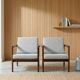 Pair two Lounge Chair Mid Century Modern Cuschion Bouclè upholstery