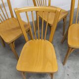 Set of 4 Baumann bistro chairs model 153 stamped 1981.