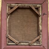 Oil painting on canvas "Portrait of Grandmother" signed + frame, 19th century