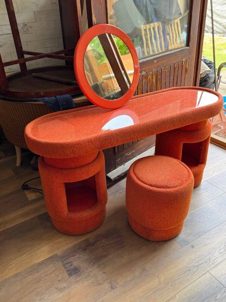 Dressing table with chairs from Kecskemét Furniture, 1975, set of 3