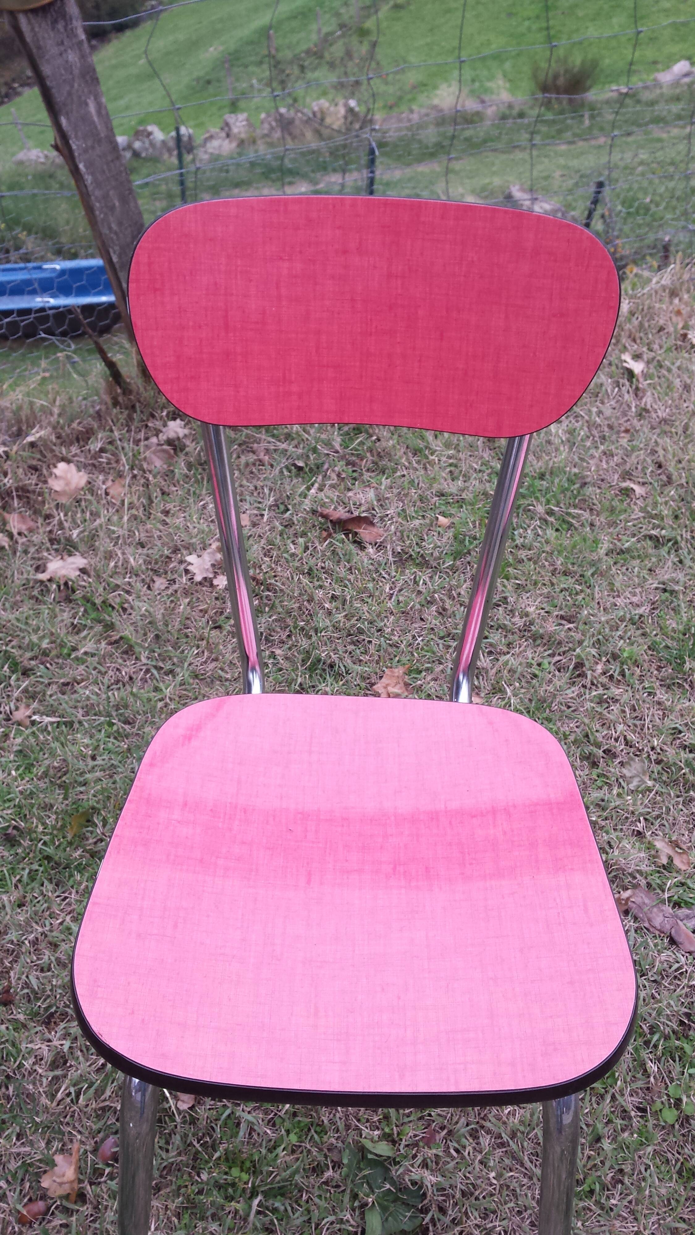 Set of 4 chairs in red formica
