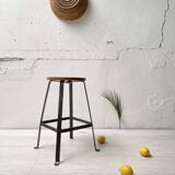Biénaise fixed industrial workshop stool, circa 1940