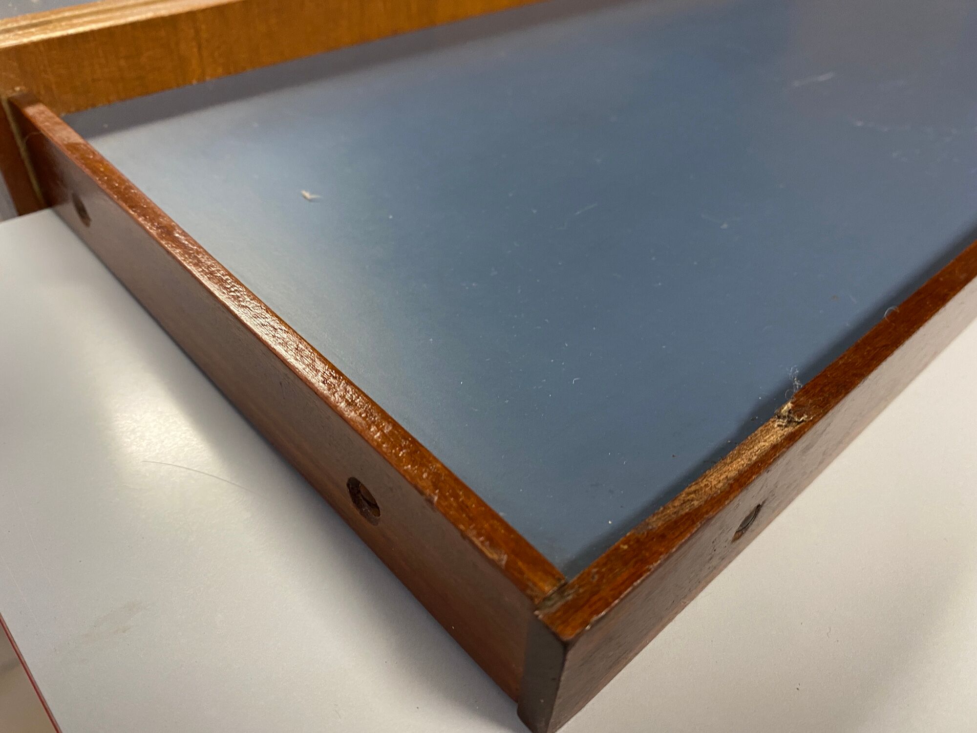 Vintage teak and formica bar with stool