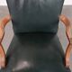 Old English cowhide and wooden Gainsborough side/desk chair