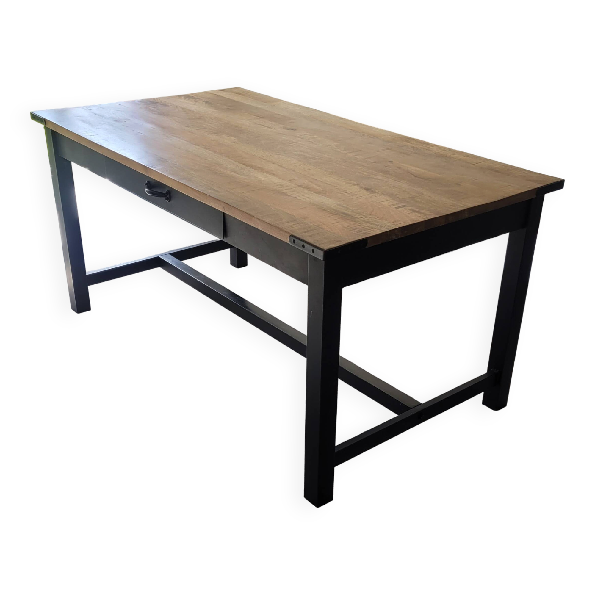 Industrial dining table (mango wood) for 6 people