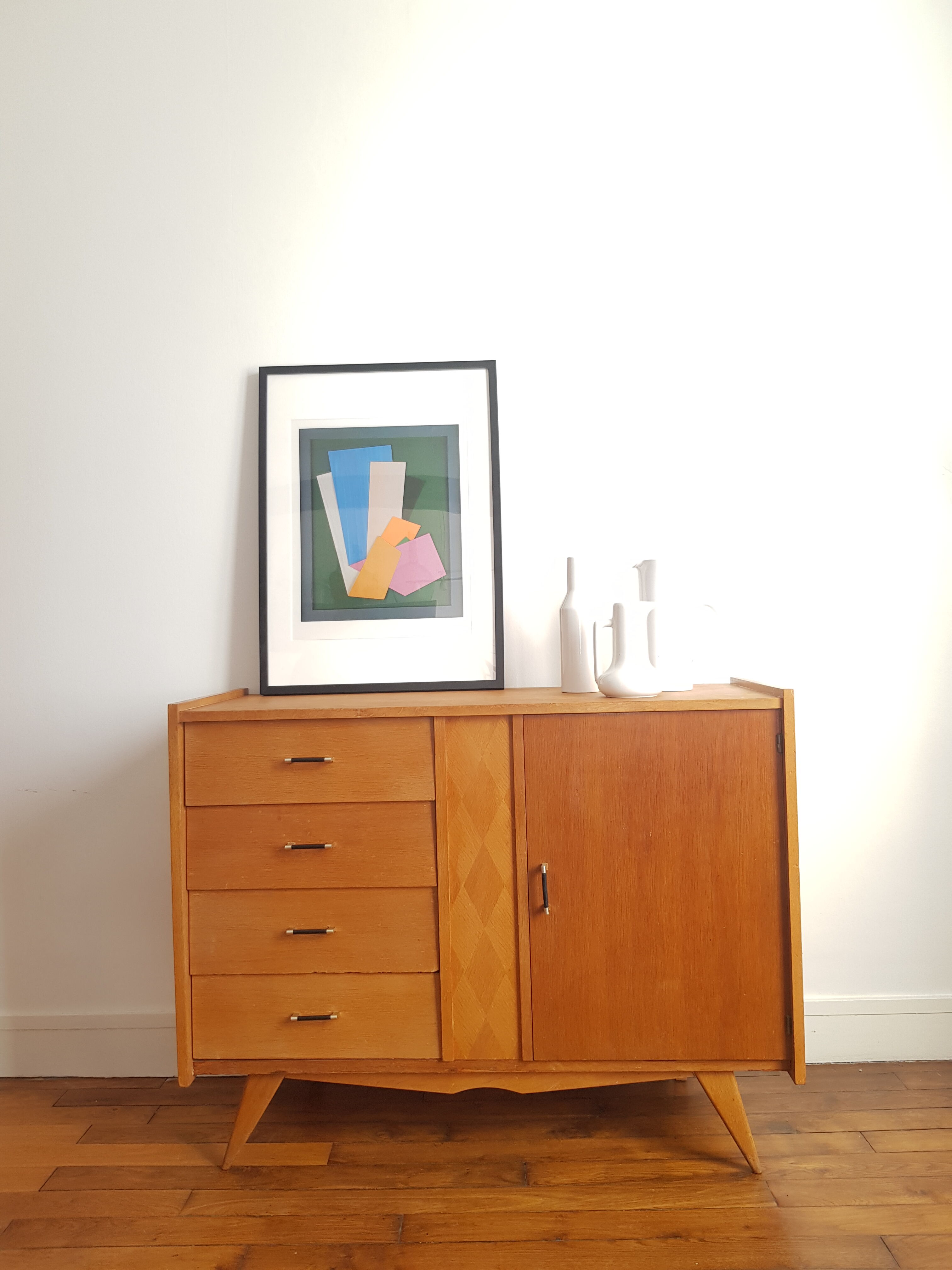 Vintage Scandinavian wooden row