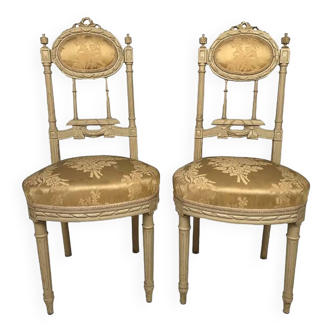 Pair of Louis XVI style chairs, circa 1900