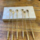 Long coffee or cocktail spoons in gold plating