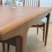 Scandinavian teak dining table with extensions