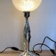 Pair of silver lamps by Marcello Gorgio with Murano lampshades.