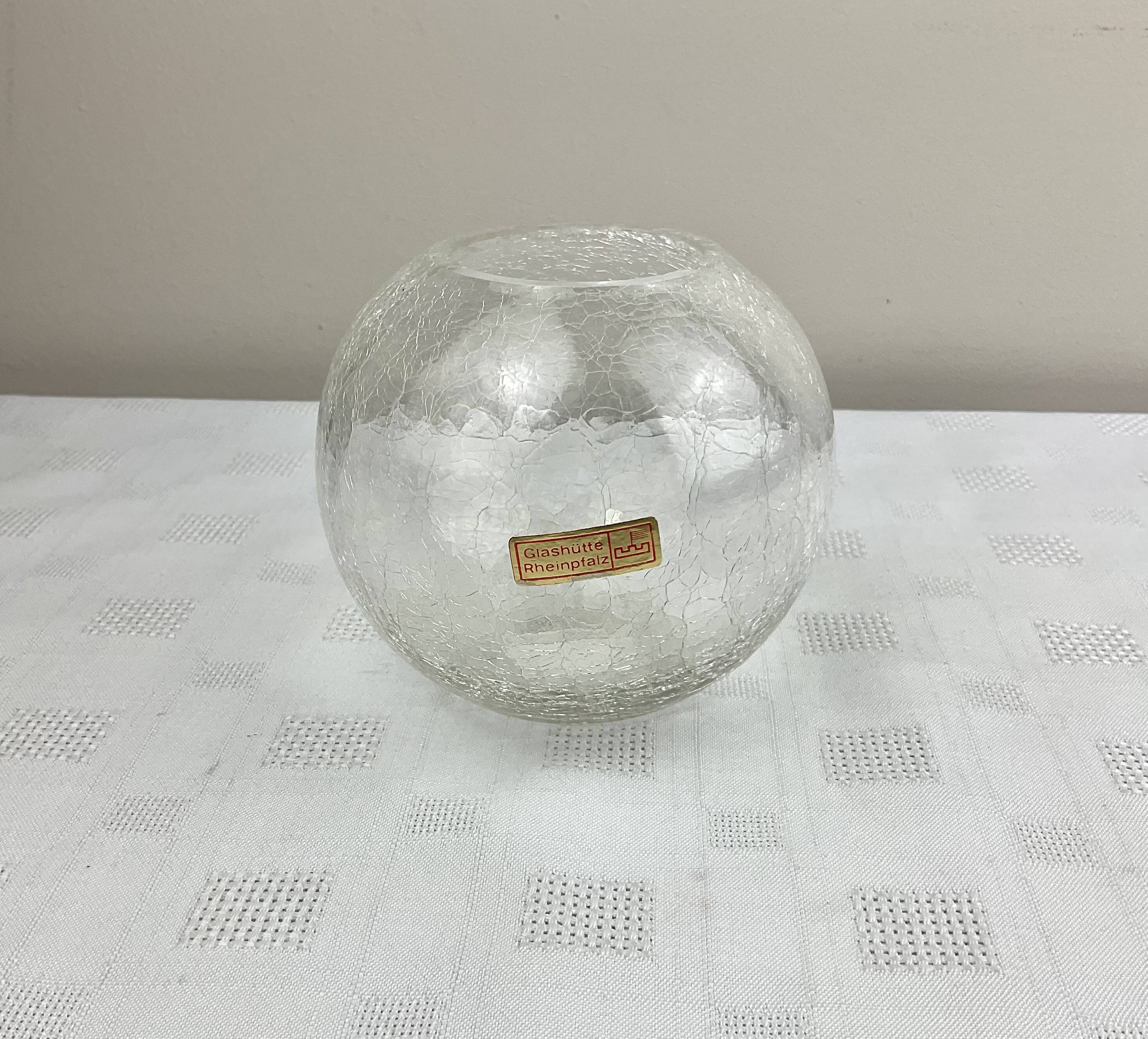 Small vintage glass ball vase Glashütte Rheinpfalz
