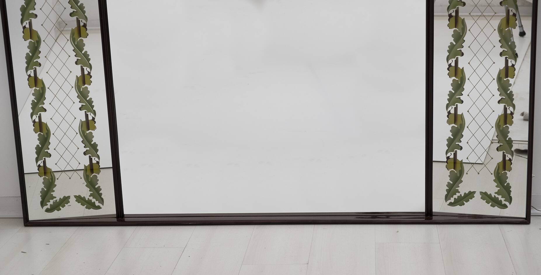 Luigi Brusotti Mid-Century Modern Italian Decorated Mirror, 1940s