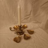 Brass flower candle holder