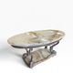 Vintage brass coffee table with onyx top.