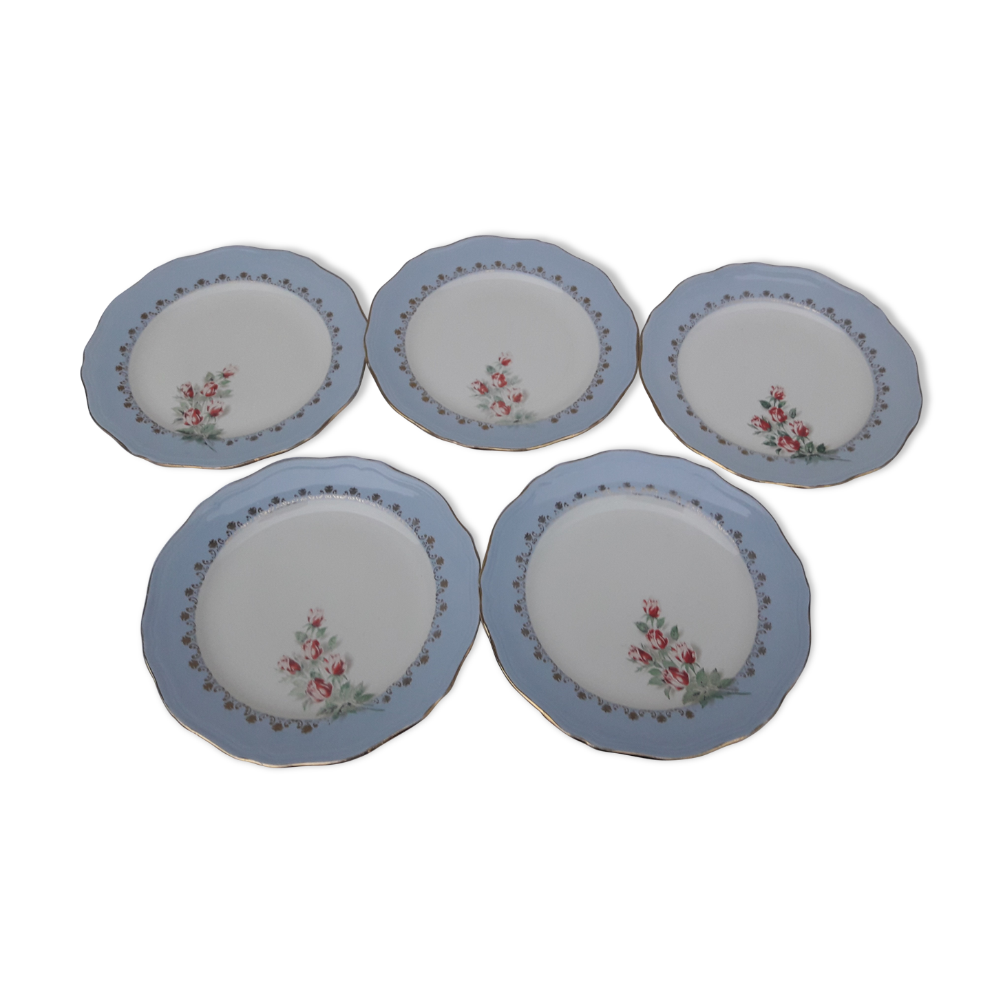 5 dessert plates in permacal model Floralies diam 18.5 cm