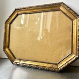 Cadre métallique octogonal antique en laiton 30 cm x 23 cm
