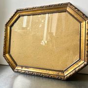 Antique Octagonal brass metal frame 30 cm  x 23 cm