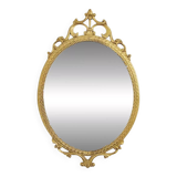 Miroir ovale italien de type médaillon en laiton