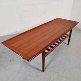 Scandinavian coffee table in Grete Jalk teak for Glostrup, Denmark 60s