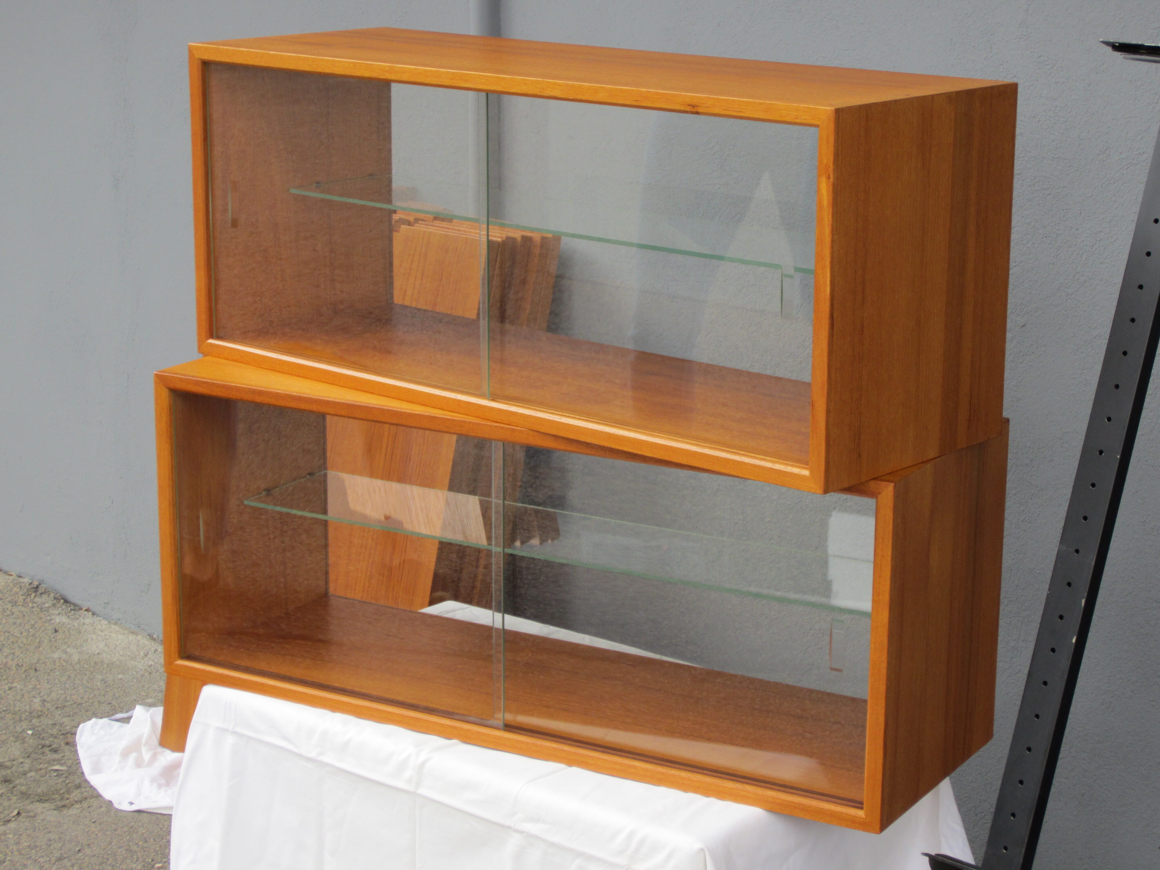 Olof Pira teak modular library shelf system for String