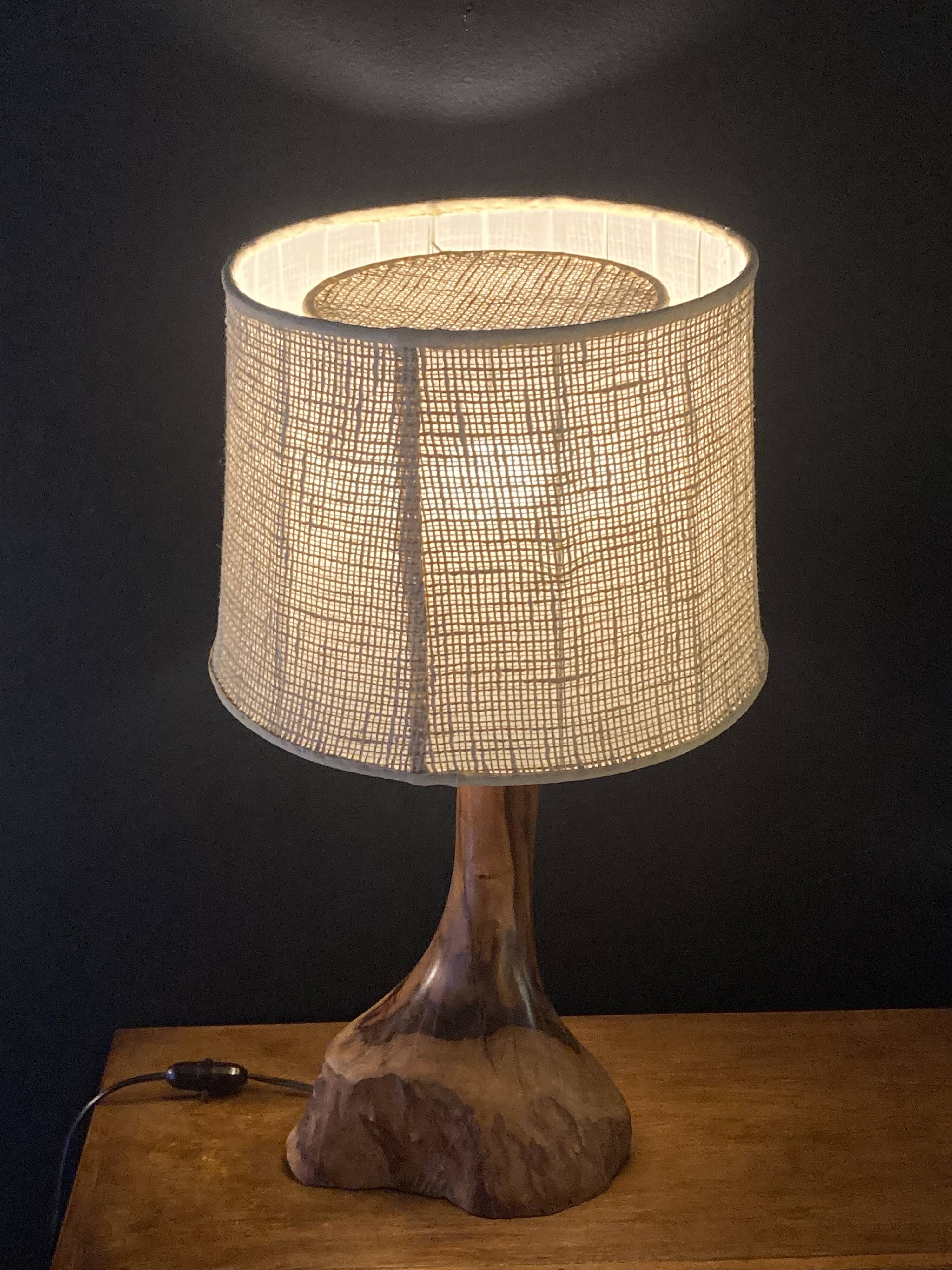 Brutalist olive lamp