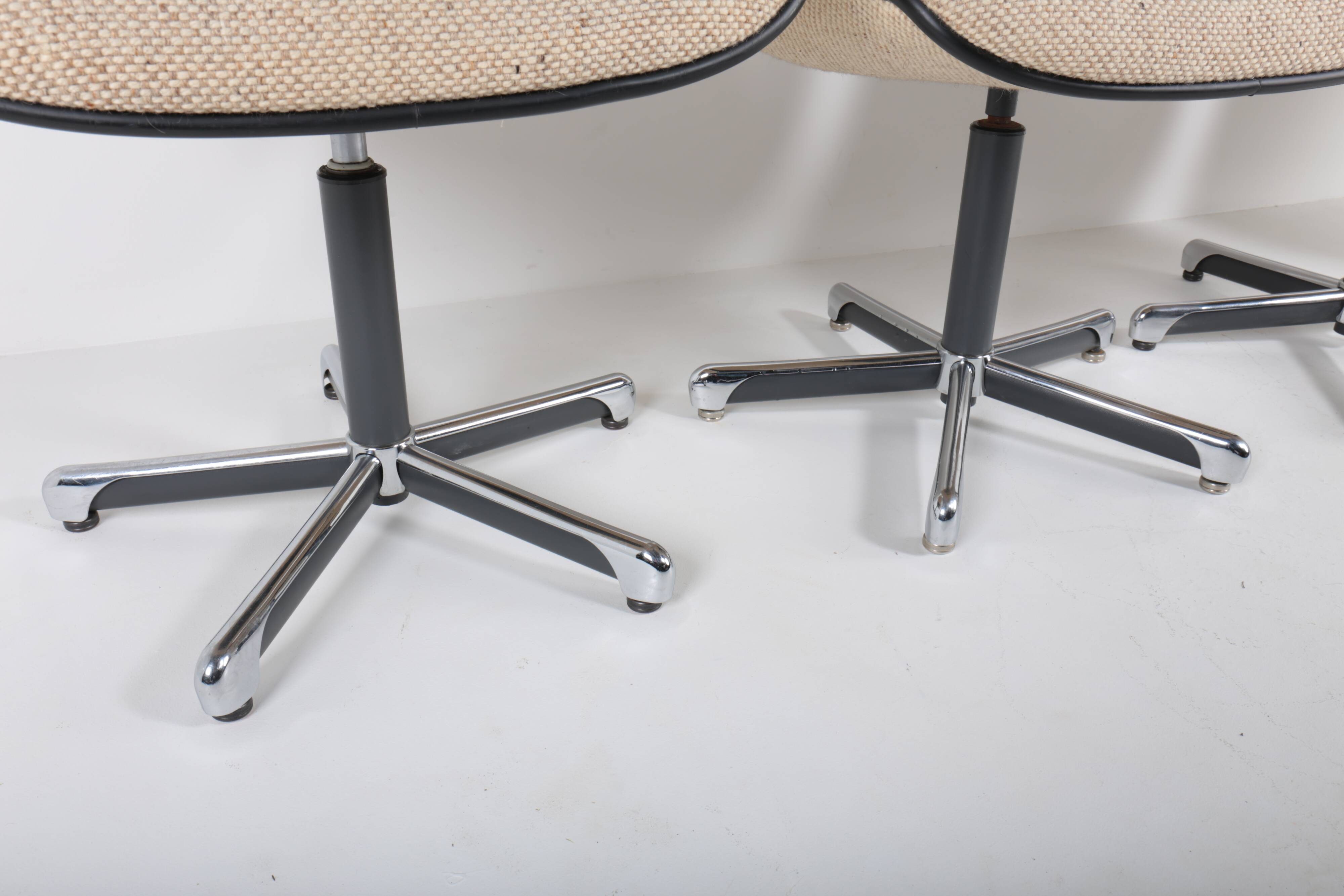 Set of 4 Strafor 451 armchairs by Randall Buck, 1970s