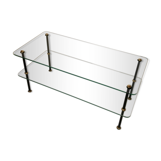 60s glass coffee table