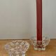 Set of 2 vintage molded glass candle holders