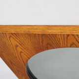 1970s Pair of Oak Large Square Mirrors, Czechoslovakia