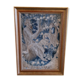 Tapestry, antique gobelin fragment man with dragons, XVIIIth century