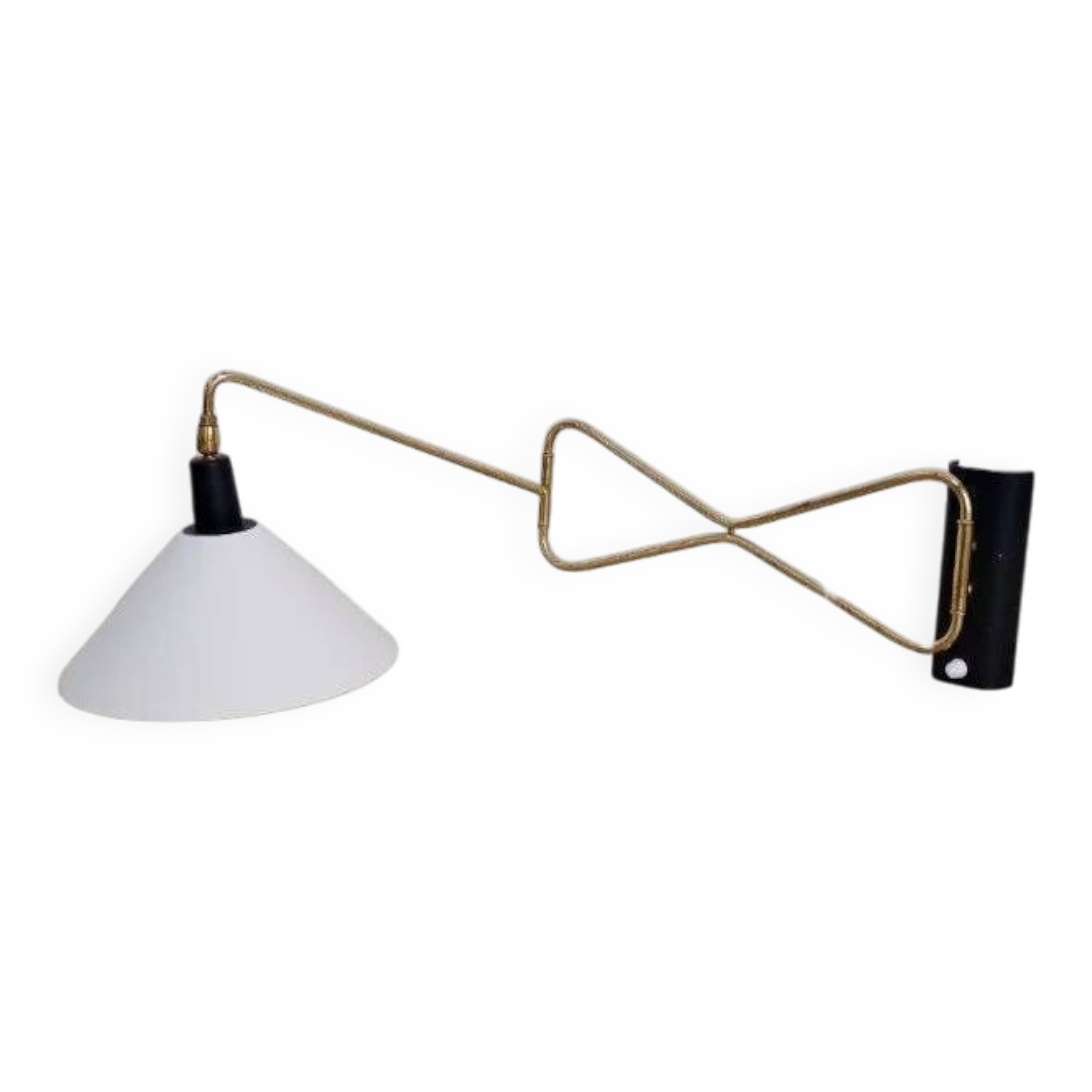 Articulated brass wall light, 1950