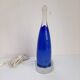 Blue glass table lamp in metal from the 90s.