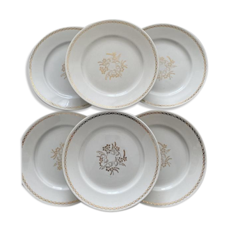 Set of six ceramic plates