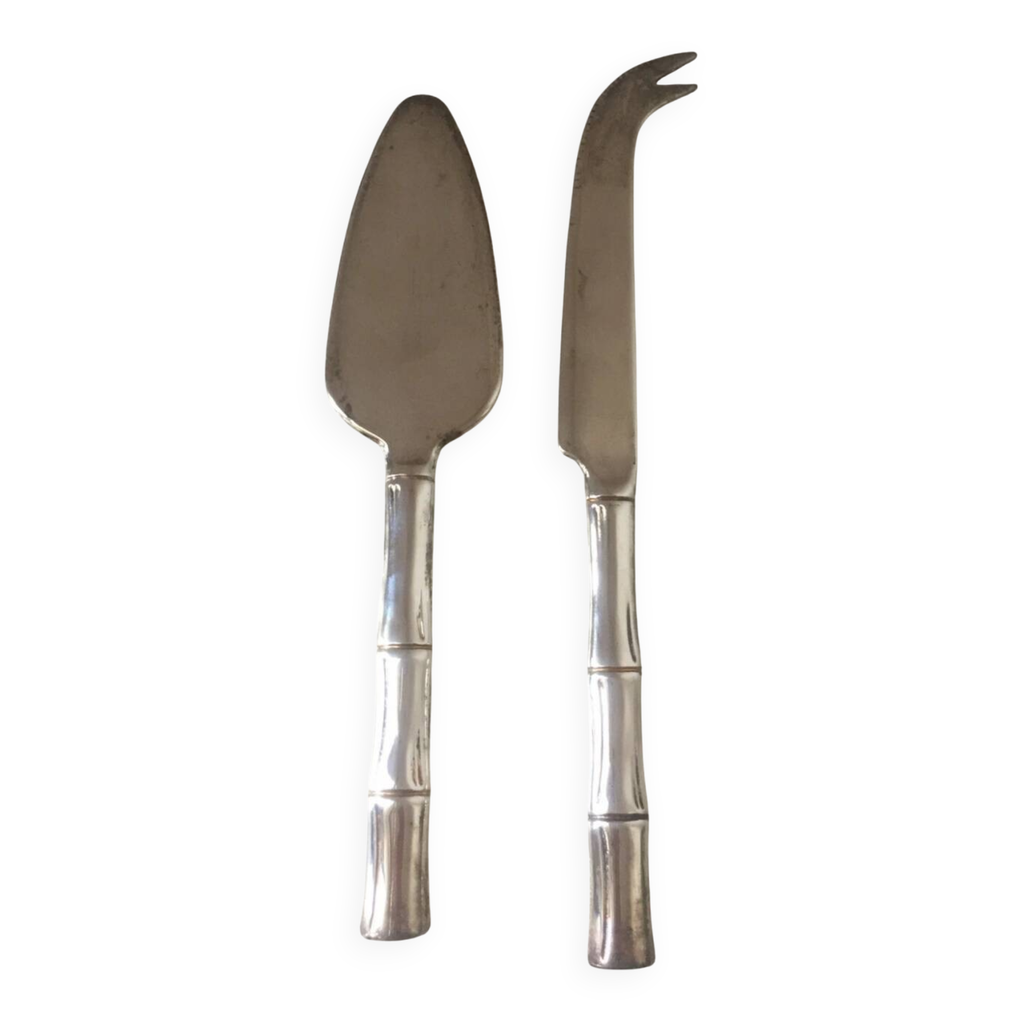 Couteaux à Fromage Et épandeurs – Métal Argenté Et Manche Bambou – Occasion