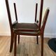 Pair of wooden armchairs and green and ecru fabrics 70s