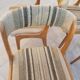 4 chairs wood and fabric 70s